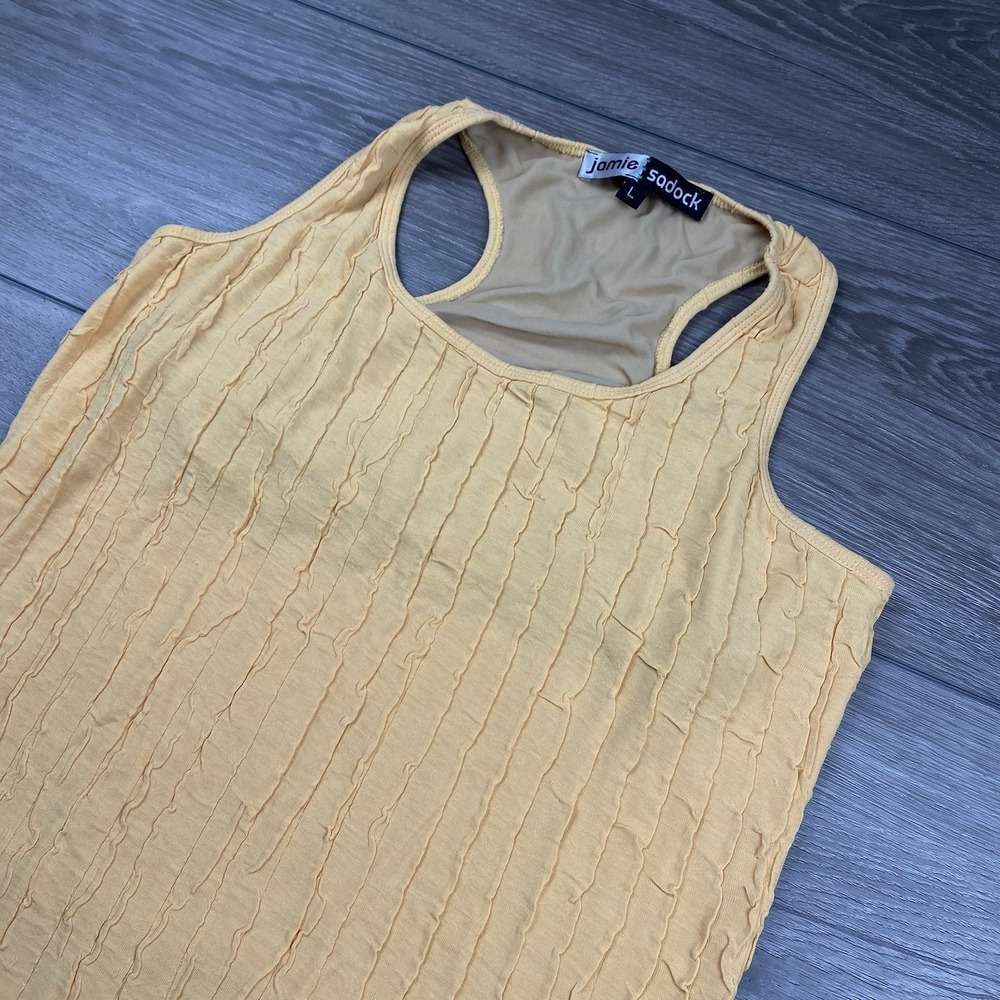 Jamie Sadock Women's Athletic Racerback Tankโ Top Dress Yellow Orange Large Read